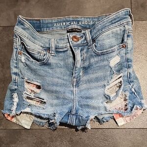 American Eagle Distressed Blue Jean Shorts